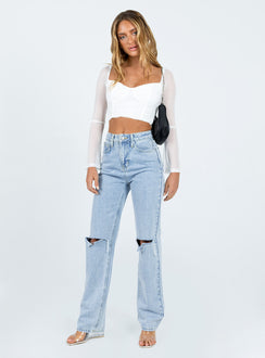 product Princess Polly Sleeveless Sweetheart  Olivian Long Sleeve Top White