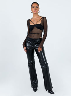 product Princess Polly Sleeveless Sleeveless Plunger Plunger  Garcian Long Sleeve Top Black