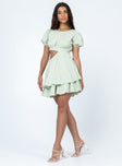 product Princess Polly Asymmetric Neckline  Our Town Mini Dress Green