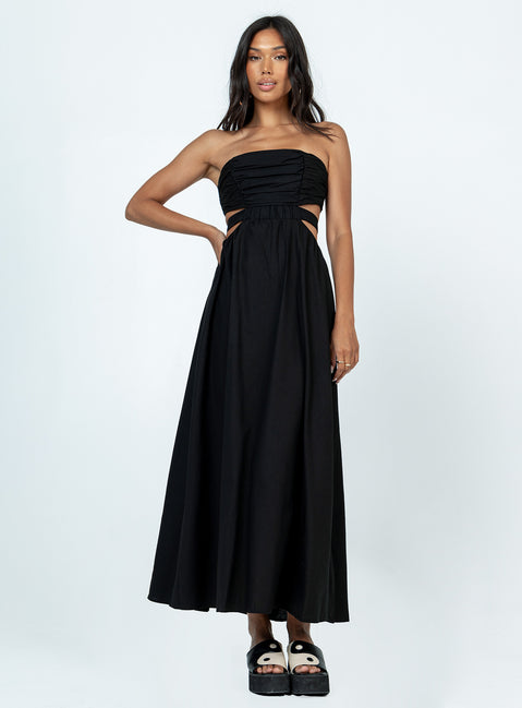 product Princess Polly Asymmetric Neckline  Kat Maxi Dress Black