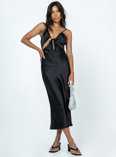 product Princess Polly Asymmetric Neckline  Renner Midi Dress Black