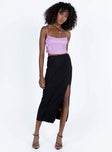 Crop top Shimmery material Adjustable shoulder straps Scooped neckline Tie fastening at back