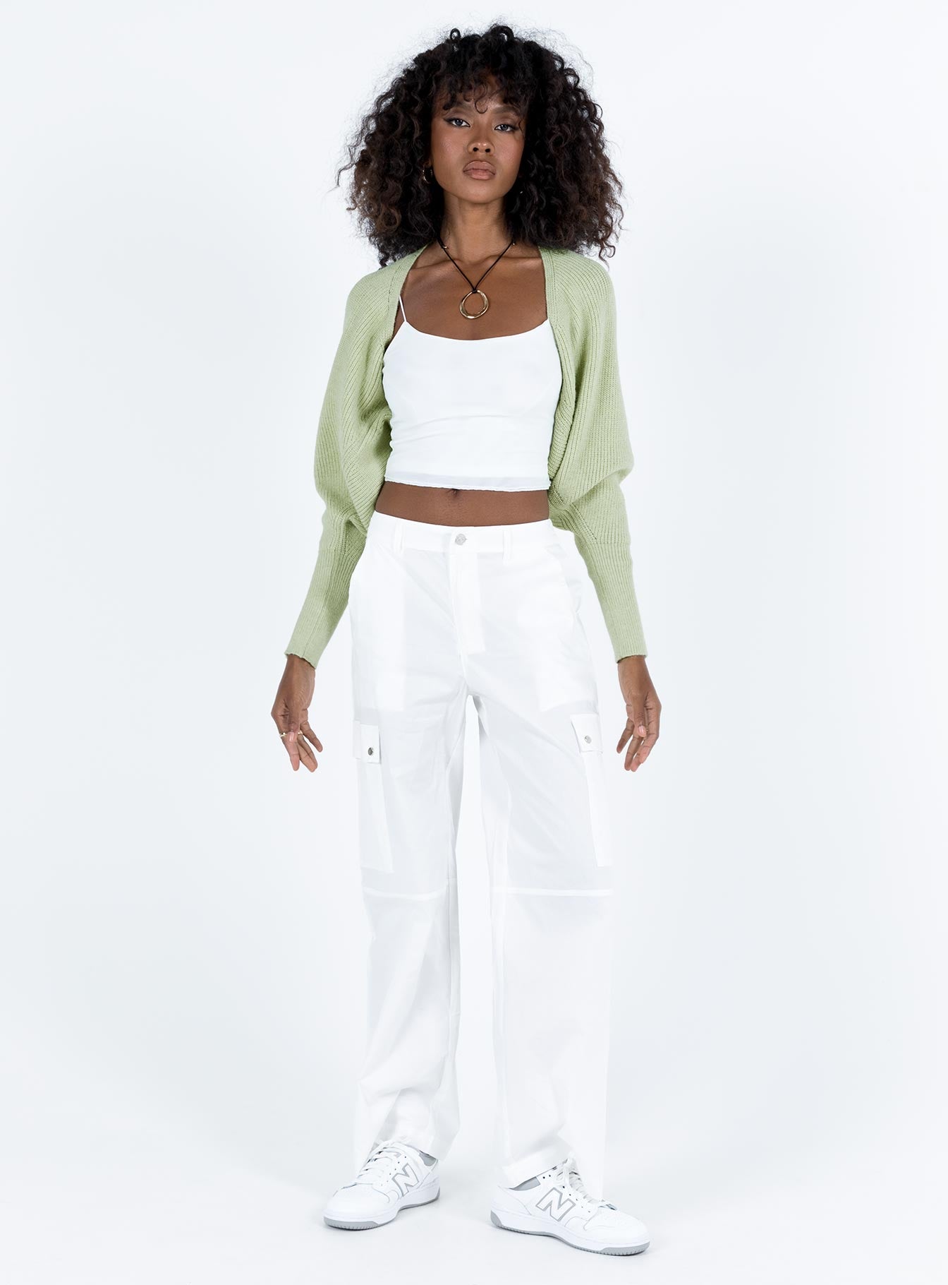 Aviana Cardigan Sage Princess Polly  Cropped 