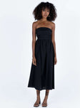 Princess Polly Asymmetric Neckline  Barina Maxi Dress Black