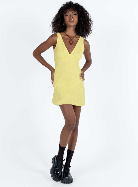 product Princess Polly Asymmetric Neckline  Nellie Mini Dress Yellow