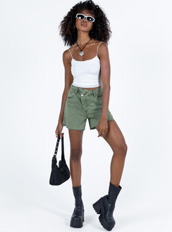 Xena Denim Shorts Green Princess Polly high-rise 