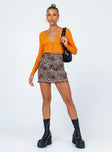 side view of model wearing Princess Polly Angelo Long Sleeve Top Orange 