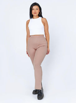 back view of model wearing Princess Polly Selma Pants Beige 