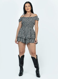 The Love Galore Romper Floral Black