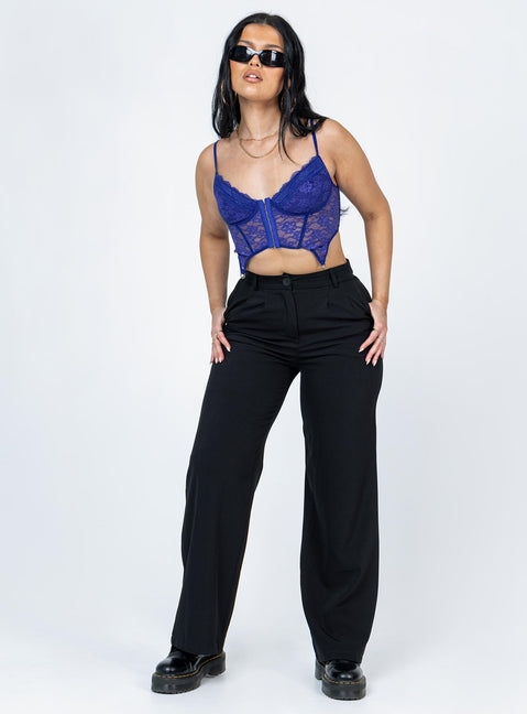 product Princess Polly Sleeveless Asymmetric Neckline  Shayna Corset Blue