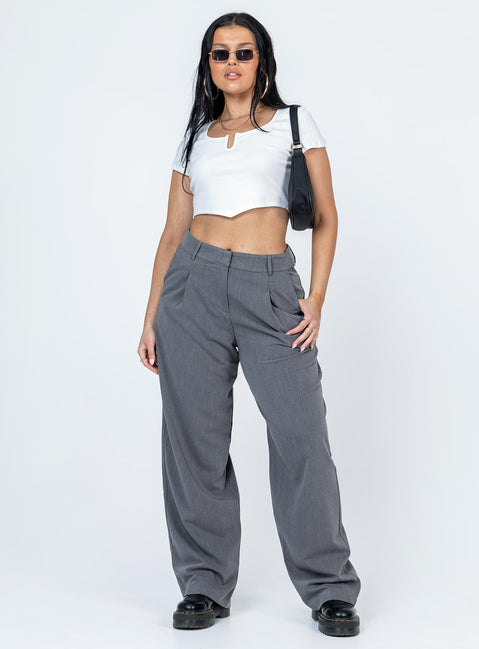 side view of model wearing Princess Polly Arlo Top White Short Sleeves Scoop Neck 