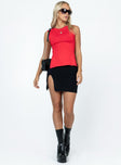 product Princess Polly Sleeveless Asymmetric Neckline  Uzo Top Red Low Impact