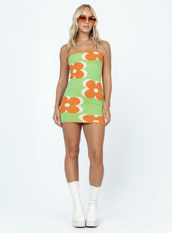 product Princess Polly Crew Neck Crew Neck  Maenna Mini Dress Green