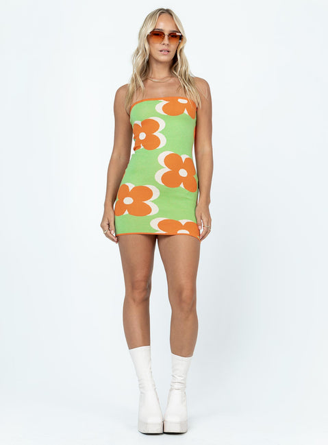 product Princess Polly Crew Neck Crew Neck  Maenna Mini Dress Green