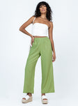 product Princess Polly High Waisted Pants High Waisted Pants High Waisted Pants  Louis Linen Blend Pants Light Green