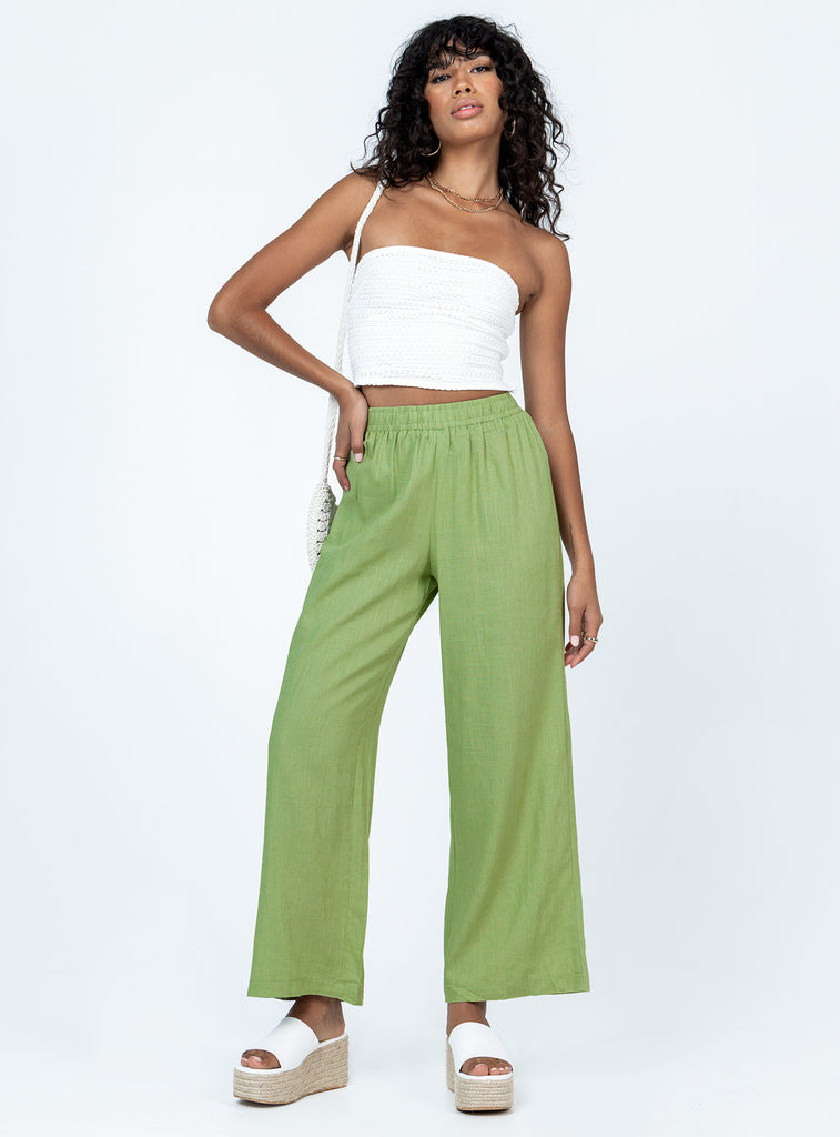 Louis Linen Blend Pants Light Green