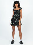 product Princess Polly Square Neck  Cedarwood Mini Dress Black / Floral