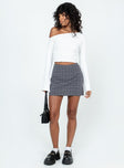 product Selby Mini Skirt Grey Check Princess Polly  Mini Skirts 