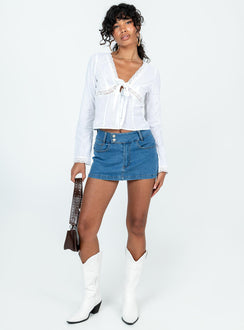 product Princess Polly Full Sleeves V-Neck  Dominico Shirt Ivory