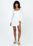 Princess Polly Square Neck  Elvira Mini Dress White