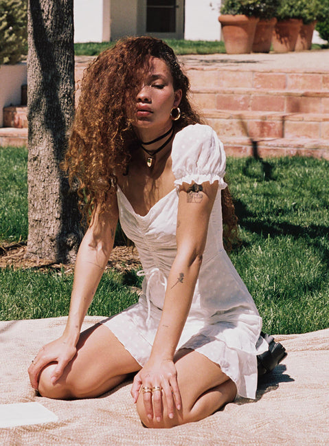 product Princess Polly Asymmetric Neckline  Mikail Mini Dress White