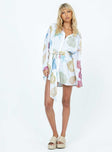 Princess Polly V-Neck  Sea Life Shirt Dress Multi