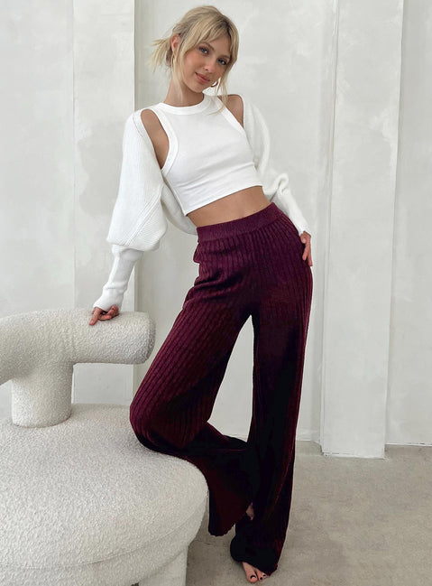 product Princess Polly High Waisted Pants High Waisted Pants High Waisted Pants High Waisted Pants  Montana Knit Pants Maroon