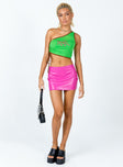 side view of model wearing Princess Polly Fly With Me Top Green 