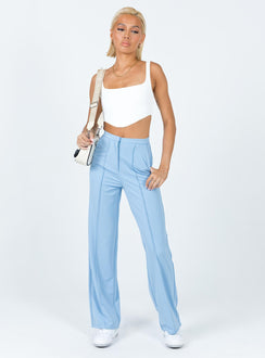 front view of model wearing Princess Polly Castel Pants Blue 