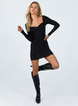 product Princess Polly High Neck  Bartlett Long Sleeve Mini Dress Black