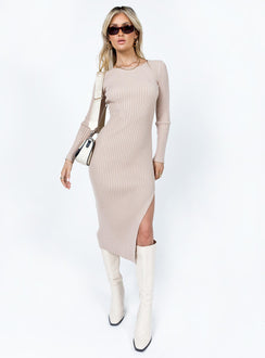 product Princess Polly Crew Neck  Nicky Midi Dress Beige