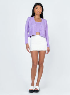 Donita Cardigan Set Purple Princess Polly  Cropped 