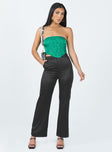 Front view of model wearing  front Princess Polly High Waisted Pants  Vinnie Pants Black