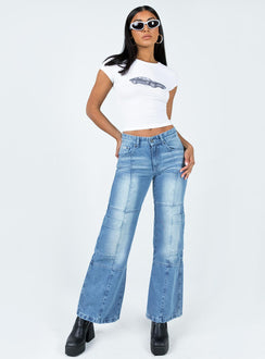 product Princess Polly Short Sleeves Square Neck  Vintage Car Top White