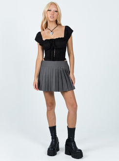 product Princess Polly Short Sleeves Square Neck  Malany Corset Top Black