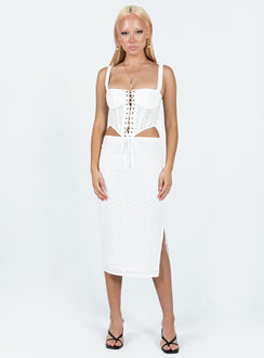 product Princess Polly Sleeveless Square Neck  Cuatro Corset Top White