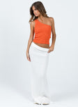 One shoulder top Rib knit material Good stretch Unlined 