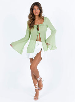 product Princess Polly Full Sleeves High Neck  Avona Long Sleeve Top Green