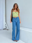 product Princess Polly Mid Rise  Eugarie Wide Leg Jeans Mid Wash Denim