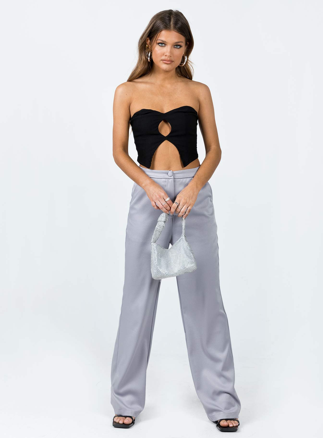 product Princess Polly High Waisted Pants  Vinnie Pants Grey