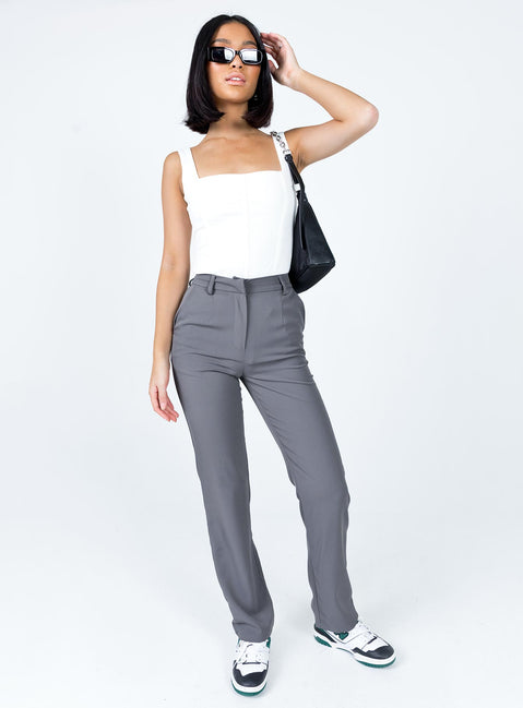 front view of model wearing Princess Polly Kariella Bodysuit White Sleeveless Square Neck 