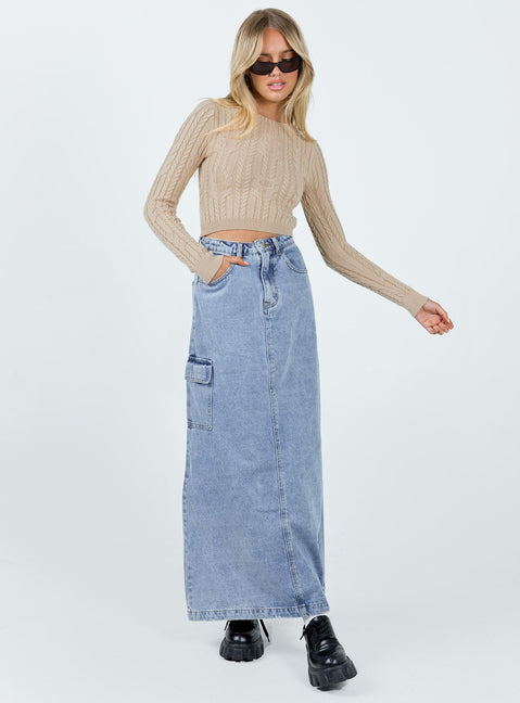 Mccarthy Sweater Beige Princess Polly  Cropped 