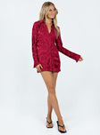 product Princess Polly High Neck  Lila Shirt Dress Burgundy