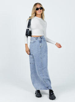 product Princess Polly Three Fourth Sleeves Crew Neck  Barriston Long Sleeve Top White