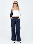 product Princess Polly High Waisted Pants  Annerley Parachute Pants Navy