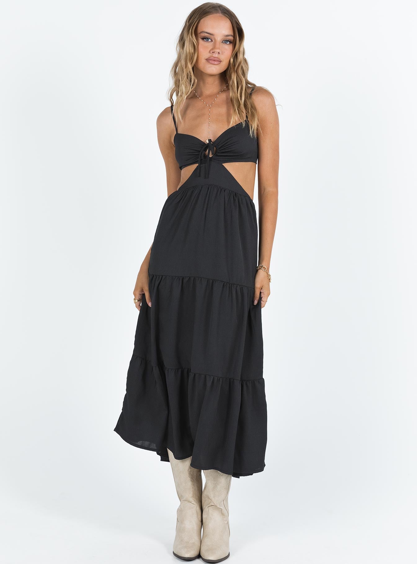 product Princess Polly Sweetheart Neckline  Oswell Maxi Dress Black