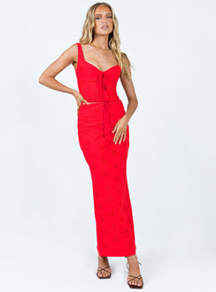 product Princess Polly Sleeveless Sweetheart  Flowerfields Top Red