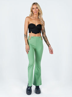 front view of model wearing Princess Polly Nancy Pants Sage 
