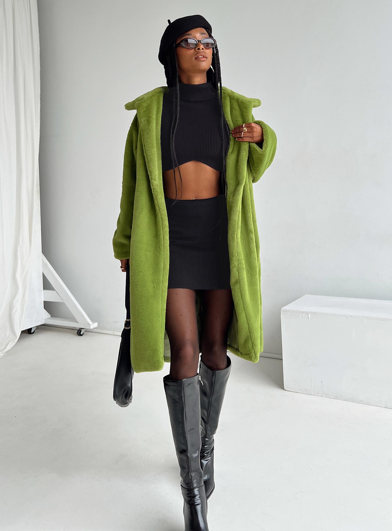 Bruce Faux Fur Coat Green