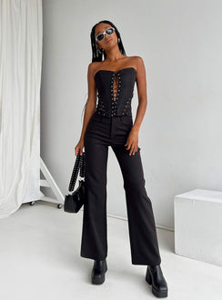 product Princess Polly Low Rise Pants High Waisted Pants  Lulu Pants Black